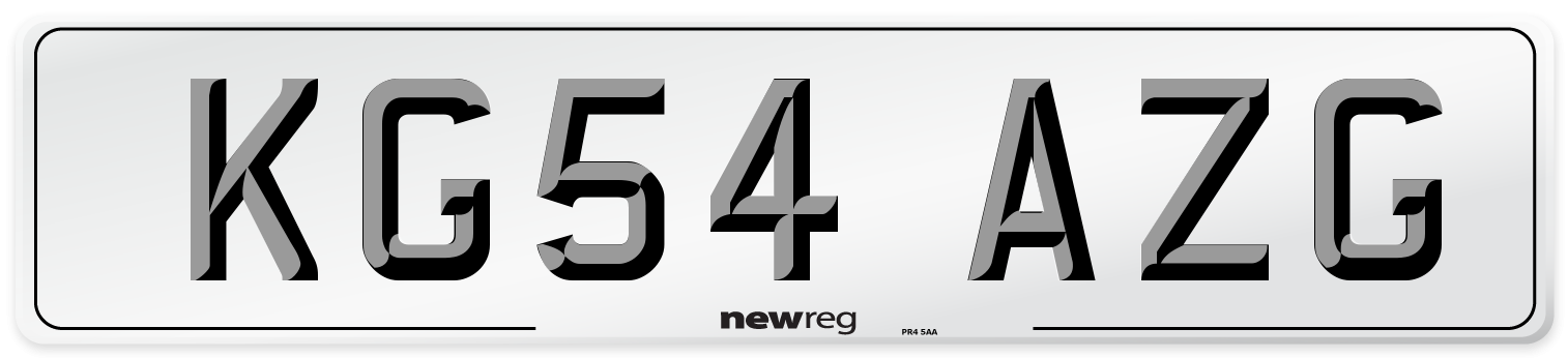 KG54 AZG Number Plate from New Reg